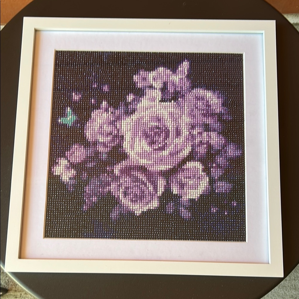 Purple Floral Diamond Painting Wall Art
